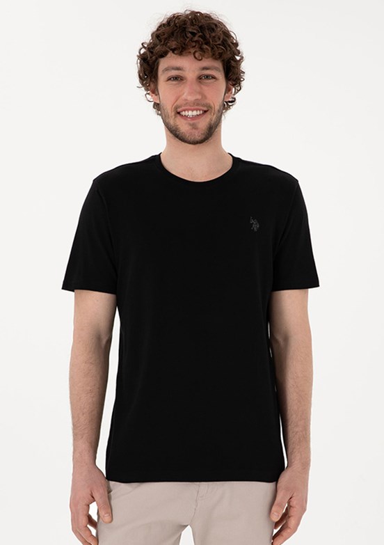 US POLO ASSN - Erkek Siyah Basic T-Shirt