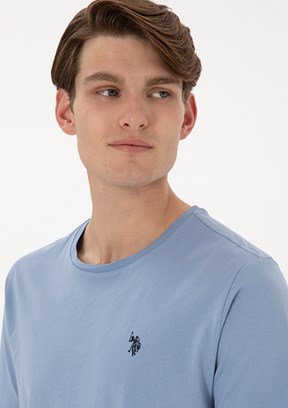 US POLO ASSN Mavi Erkek Basic T-Shirt