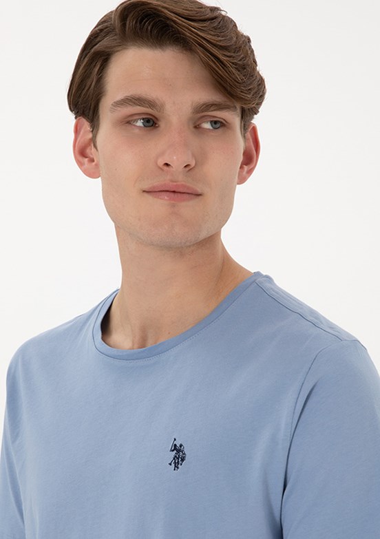 US POLO ASSN Mavi Erkek Basic T-Shirt