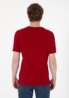 US POLO ASSN Bordo Erkek Basic T-Shirt