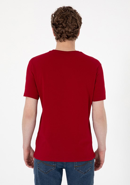 US POLO ASSN Bordo Erkek Basic T-Shirt