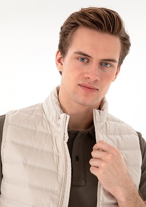 US POLO ASSN Bej Erkek Basic Yelek