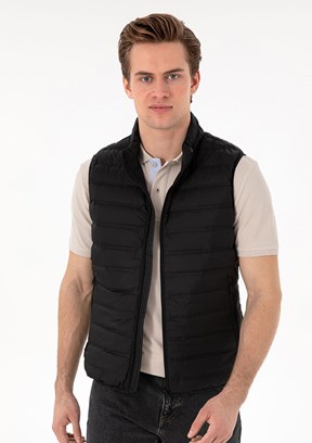 US POLO ASSN Siyah Erkek Basic Yelek