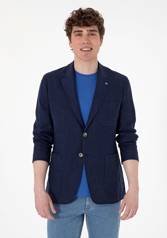 US POLO ASSN Lacivert Erkek Slim Ceket