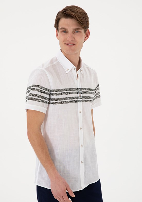 US POLO ASSN Yeşil Erkek Kısa Kol Gömlek