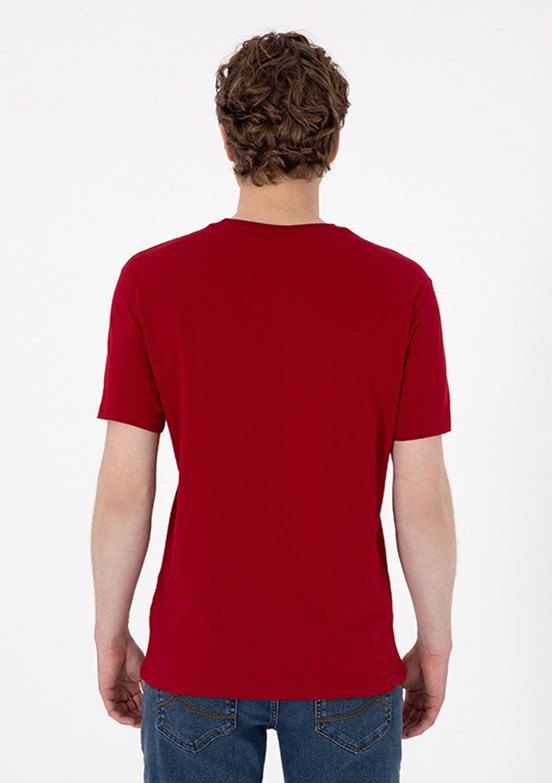 US POLO ASSN Bordo Erkek Basic T-Shirt
