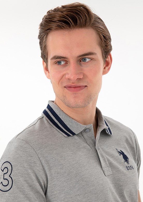 US POLO ASSN Gri Erkek Basic T-Shirt