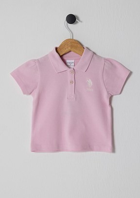 US POLO ASSN Pembe Kız Bebek Basic T-Shirt