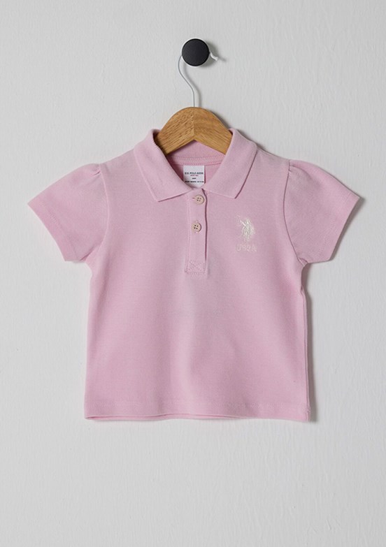 US POLO ASSN Pembe Kız Bebek Basic T-Shirt