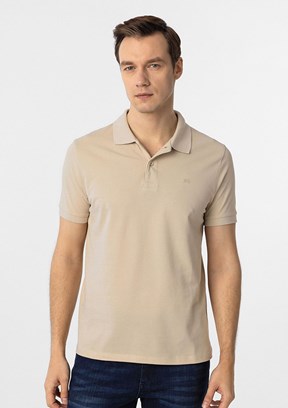 SÜVARİ Bej Erkek Polo Yaka T-Shirt