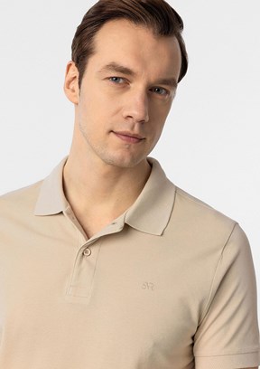 SÜVARİ Bej Erkek Polo Yaka T-Shirt