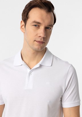 SÜVARİ Beyaz Erkek Polo Yaka T-Shirt