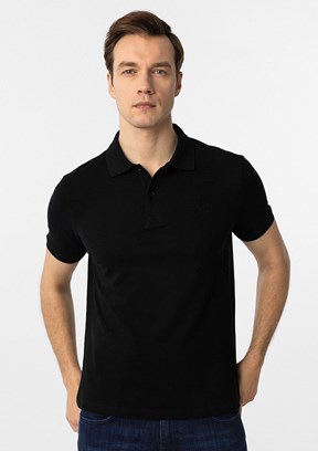SÜVARİ Siyah Erkek Polo Yaka T-Shirt