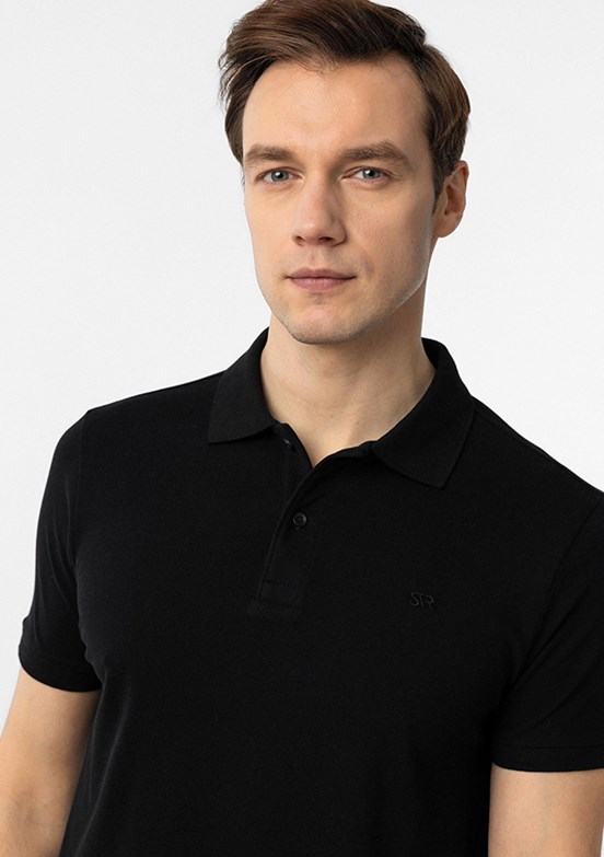 SÜVARİ Siyah Erkek Polo Yaka T-Shirt