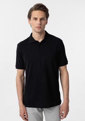 SÜVARİ Siyah Erkek Polo Yaka T-Shirt