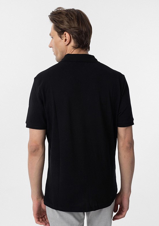 SÜVARİ Siyah Erkek Polo Yaka T-Shirt