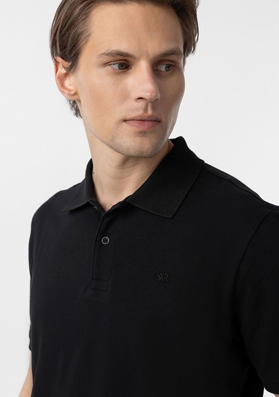 SÜVARİ Siyah Erkek Polo Yaka T-Shirt