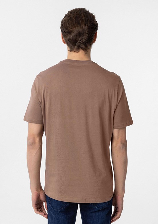 SÜVARİ Kahverengi Erkek O Yaka T-Shirt