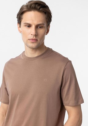SÜVARİ Kahverengi Erkek O Yaka T-Shirt