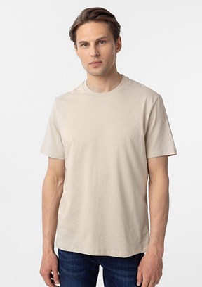 SÜVARİ Bej Erkek O Yaka T-Shirt