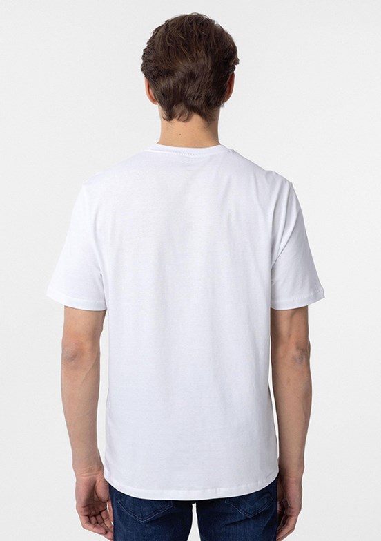SÜVARİ Beyaz Erkek O Yaka T-Shirt
