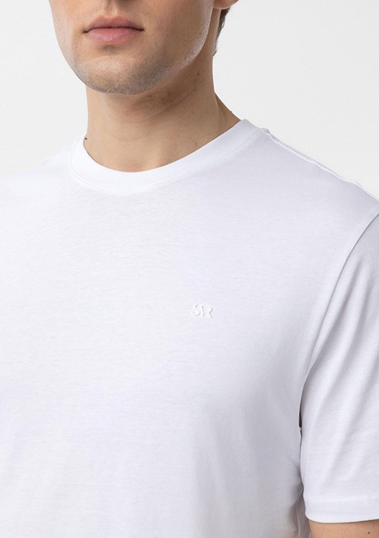 SÜVARİ Beyaz Erkek O Yaka T-Shirt
