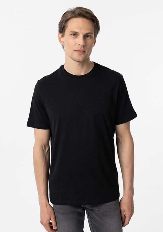 SÜVARİ Siyah Erkek O Yaka T-Shirt