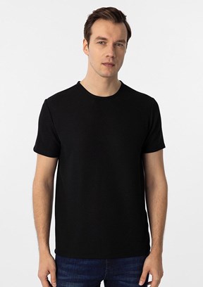SÜVARİ Siyah Erkek O Yaka T-Shirt