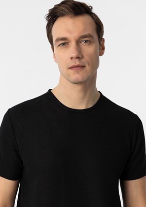 SÜVARİ Siyah Erkek O Yaka T-Shirt