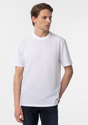 SÜVARİ Beyaz Erkek O Yaka T-Shirt