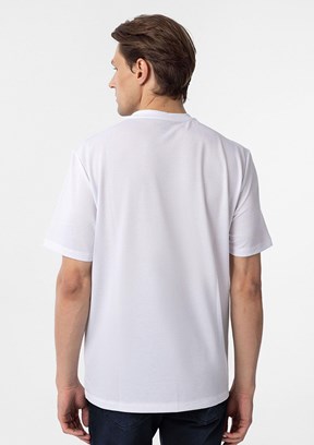 SÜVARİ Beyaz Erkek O Yaka T-Shirt
