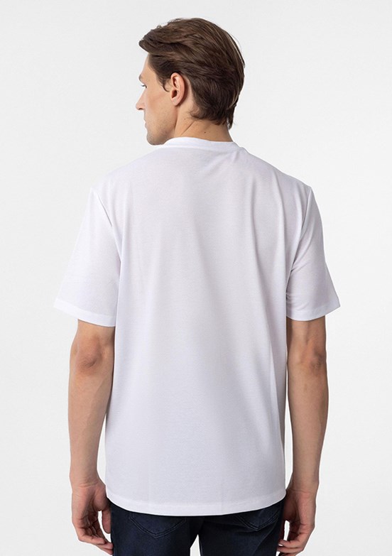 SÜVARİ Beyaz Erkek O Yaka T-Shirt