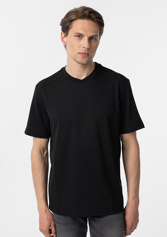 SÜVARİ Siyah Erkek O Yaka T-Shirt