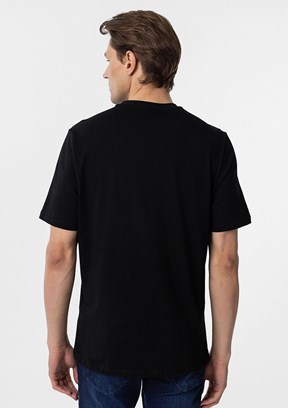 SÜVARİ Siyah Erkek Baskılı T-Shirt