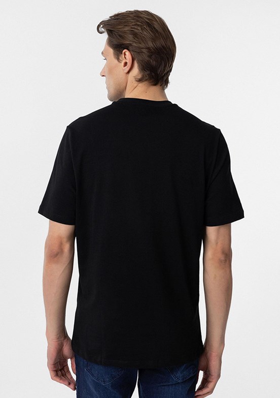 SÜVARİ Siyah Erkek Baskılı T-Shirt