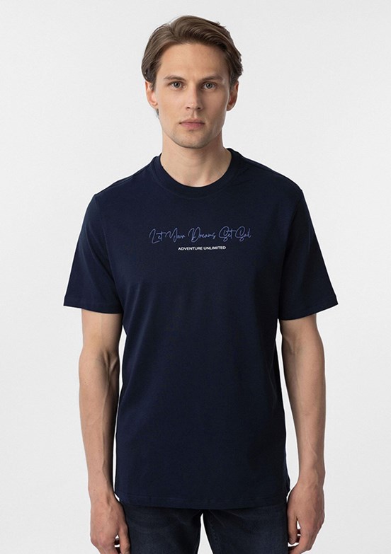 SÜVARİ Lacivert Erkek Baskılı T-Shirt