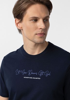 SÜVARİ Lacivert Erkek Baskılı T-Shirt