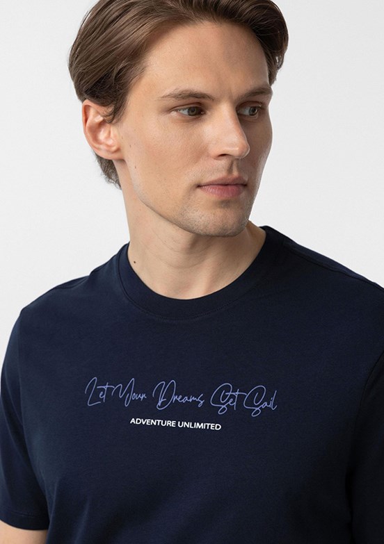 SÜVARİ Lacivert Erkek Baskılı T-Shirt