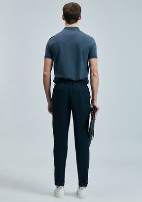 LUFIAN Antrasit Erkek Polo Yaka T-Shirt