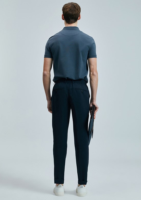 LUFIAN Antrasit Erkek Polo Yaka T-Shirt