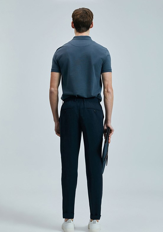 LUFIAN Antrasit Erkek Polo Yaka T-Shirt