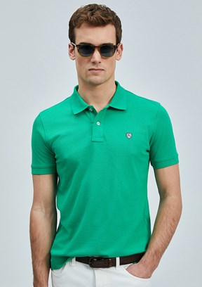 LUFİAN Yeşil Erkek Polo Yaka T-Shirt