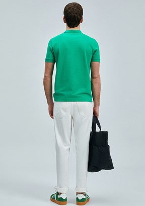 LUFİAN Yeşil Erkek Polo Yaka T-Shirt