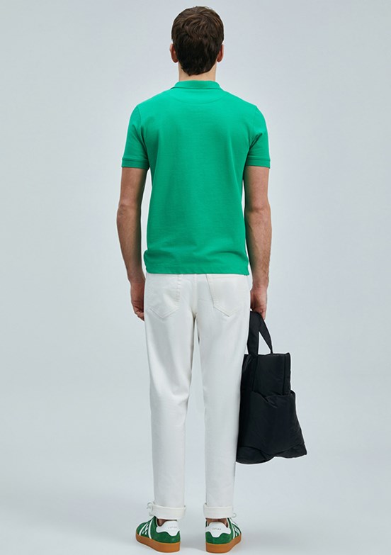LUFİAN Yeşil Erkek Polo Yaka T-Shirt