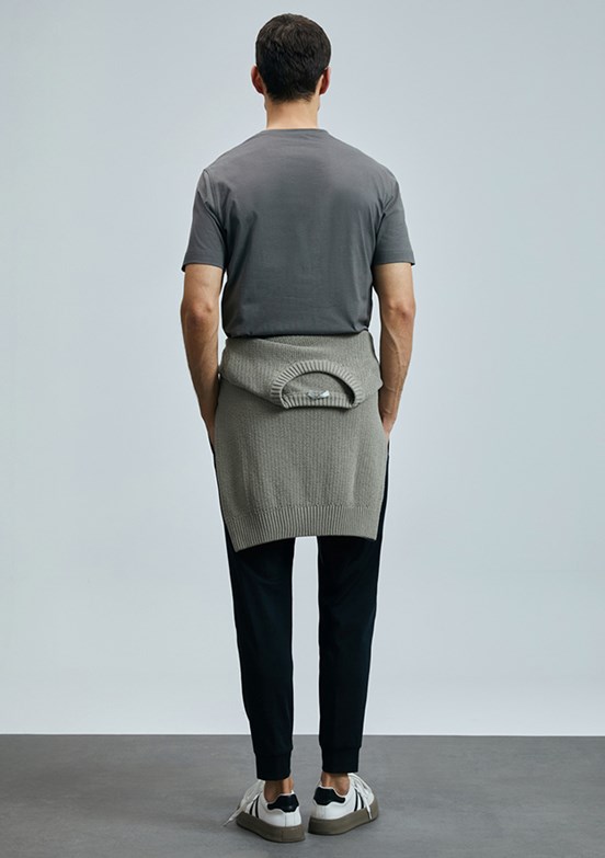LUFIAN Kahverengi Erkek Basic T-Shirt