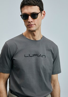 LUFIAN Kahverengi Erkek Basic T-Shirt