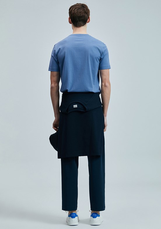 LUFIAN Mor Erkek Basic T-Shirt