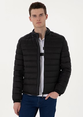 PİERRE CARDİN Siyah Erkek Slim Mont