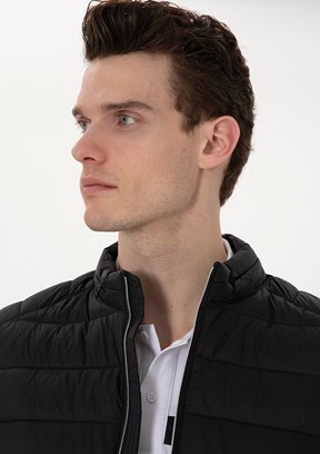 PİERRE CARDİN Siyah Erkek Slim Mont