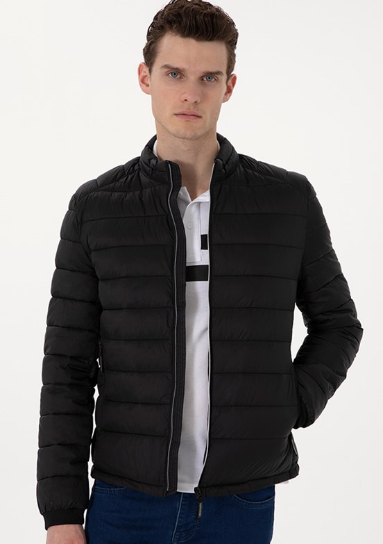 PİERRE CARDİN Siyah Erkek Slim Mont